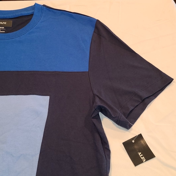 Alfani stretch panel blue T-shirt - Picture 6 of 13